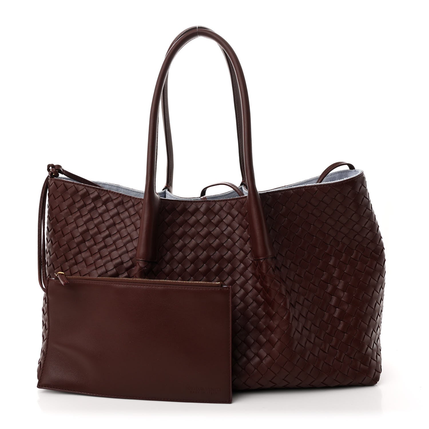 Bottega Veneta Calfskin Intrecciato Pinacoteca Reversible Tote Madder Brown Lunar 3 of 10