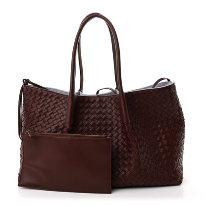 Bottega Veneta Calfskin Intrecciato Pinacoteca Reversible Tote Madder Brown Lunar 3 of 10