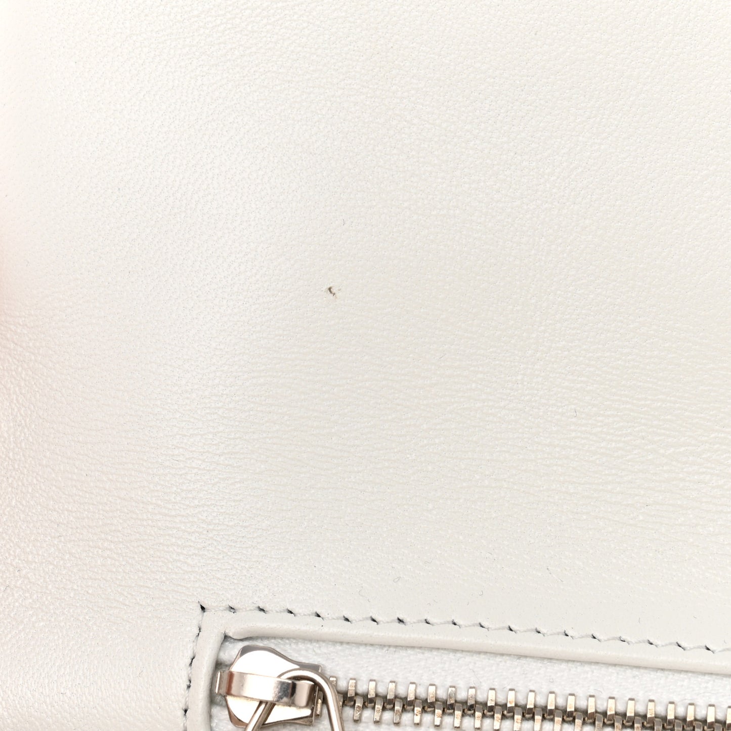 Iridescent Aged Calfskin Small 31 Pouch White