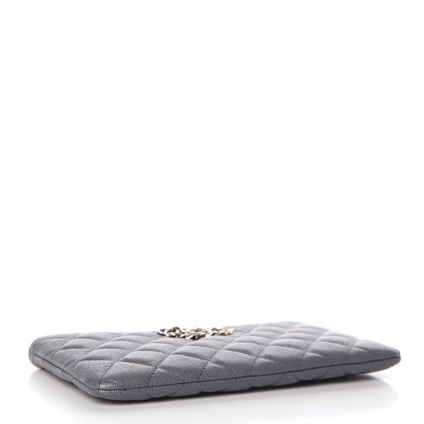 Caviar Quilted French New Wave Small CC Pouch Grey
