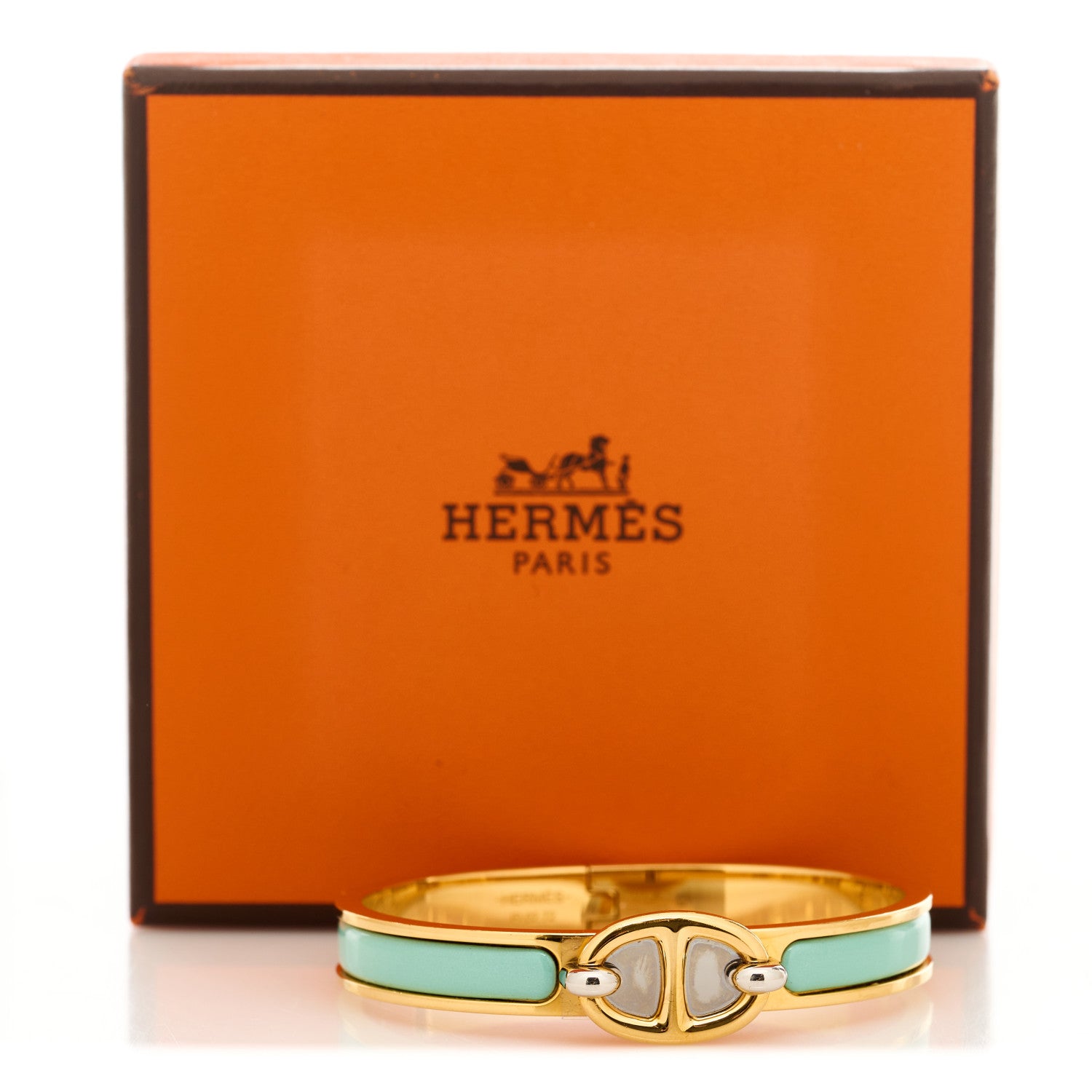 Hermes Enamel Mini Farandole Clic Chaine d'Ancre Bracelet PM Aqua 5 of 5