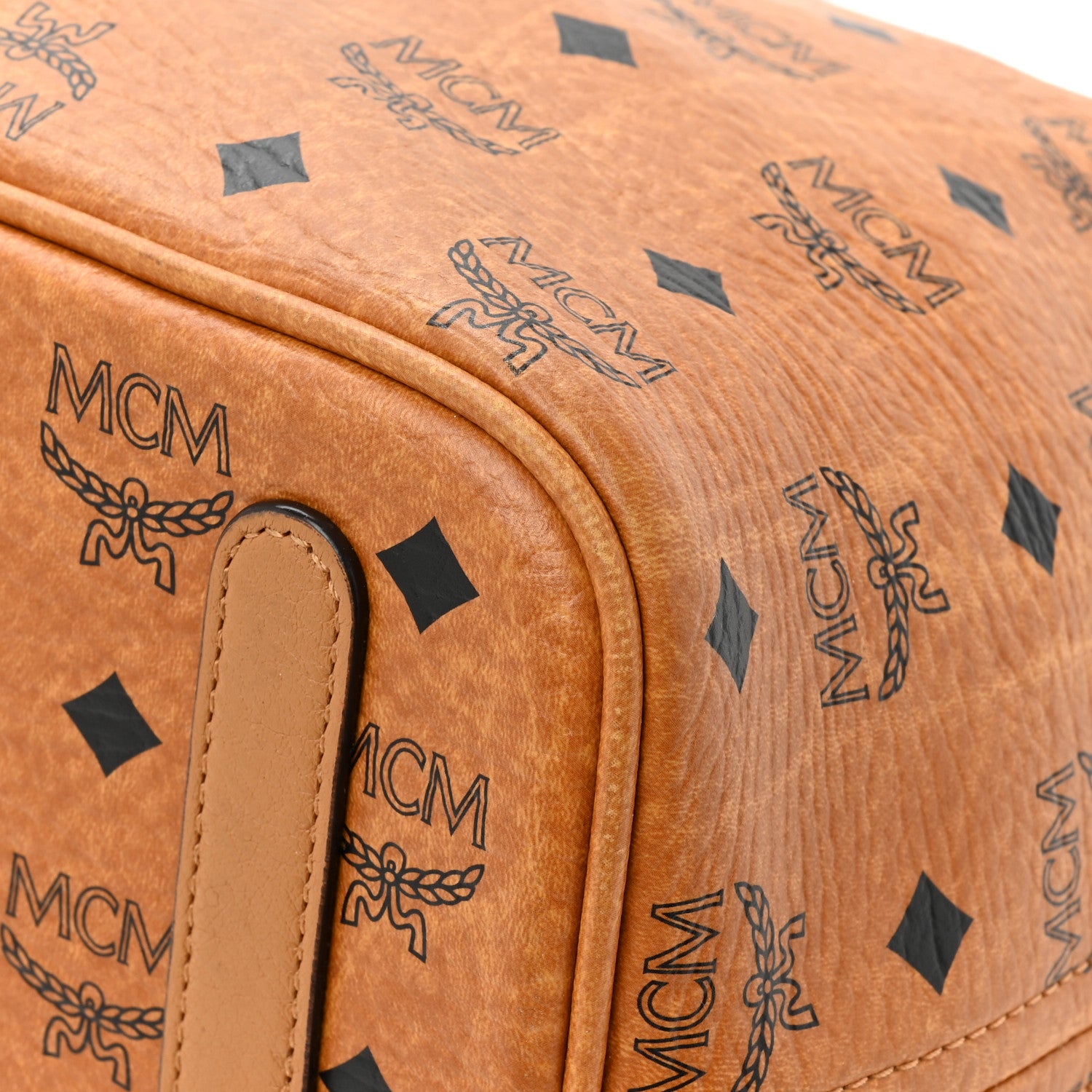 MCM Visetos Medium Liz Reversible Shopper Tote Cognac 24 of 26