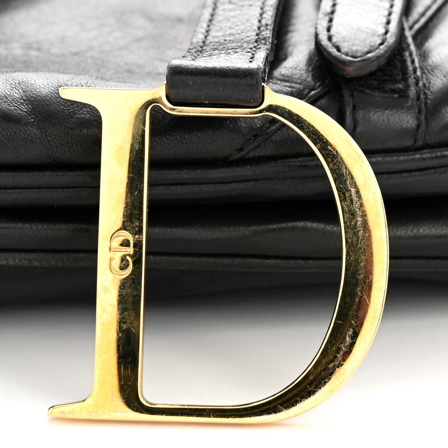 Christian Dior Calfskin Saddle Bag Black 12 of 14
