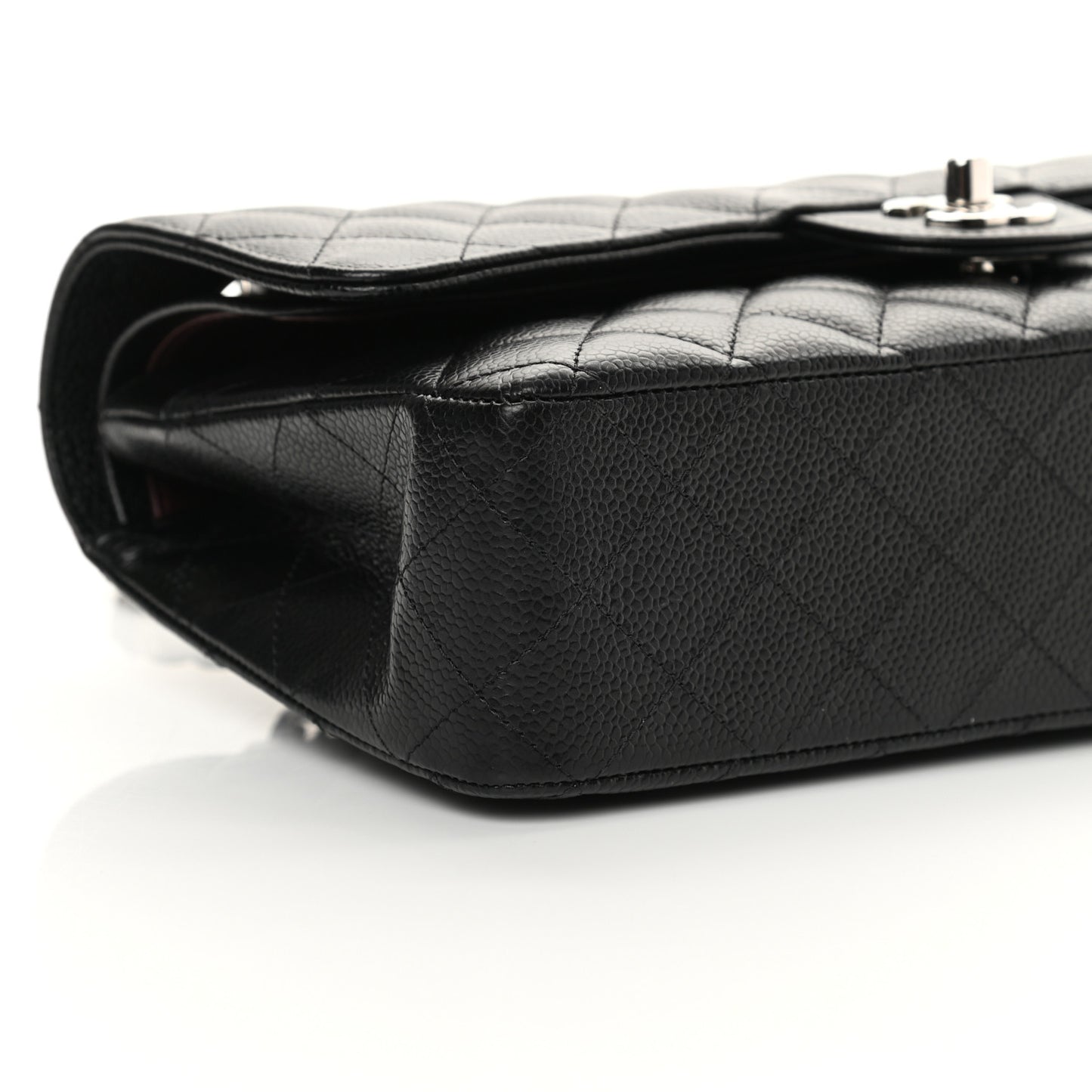 Caviar Quilted Medium Double Flap Black