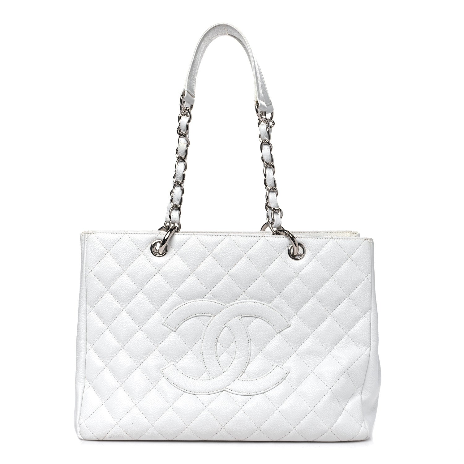 Chanel Caviar Quilted Grand Shopping Tote GST White 1 of 15