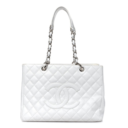 Chanel Caviar Quilted Grand Shopping Tote GST White 1 of 15