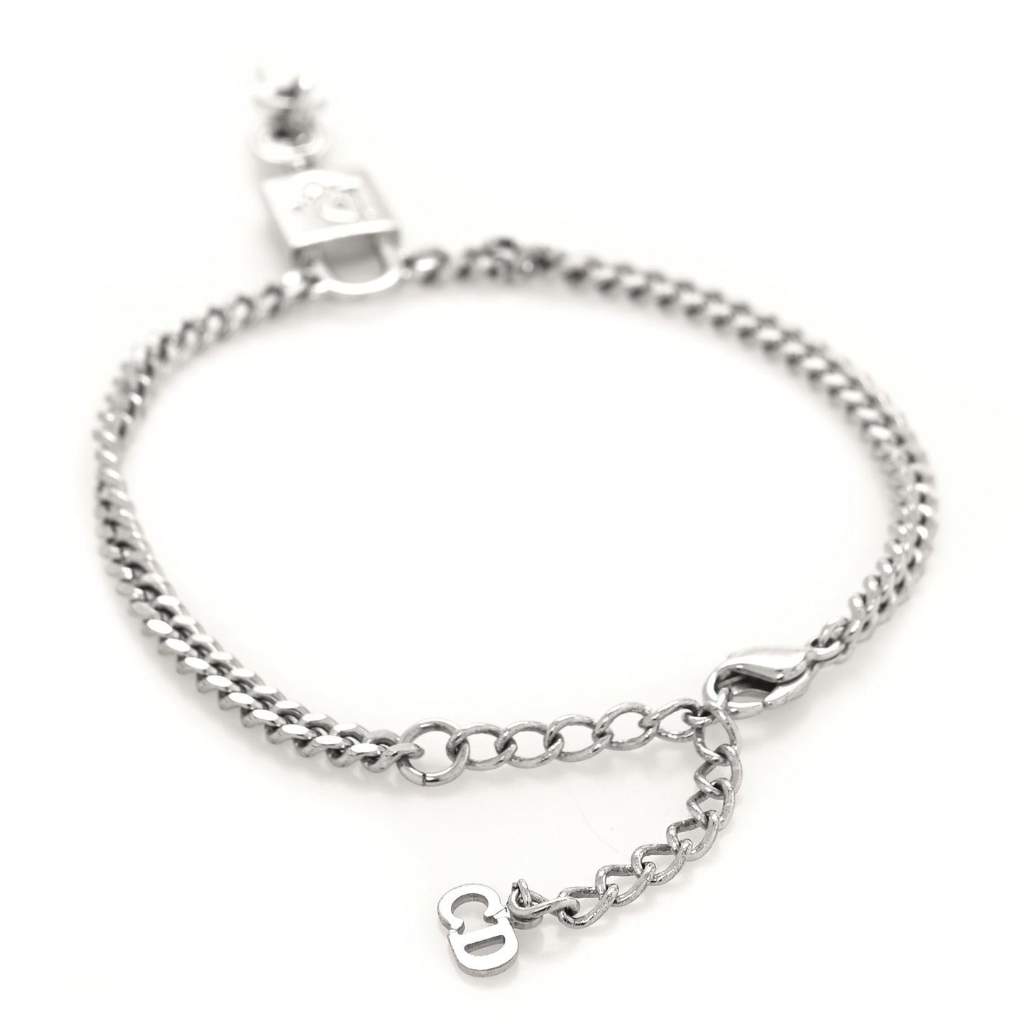 Metal Lock and Key Bracelet Silver