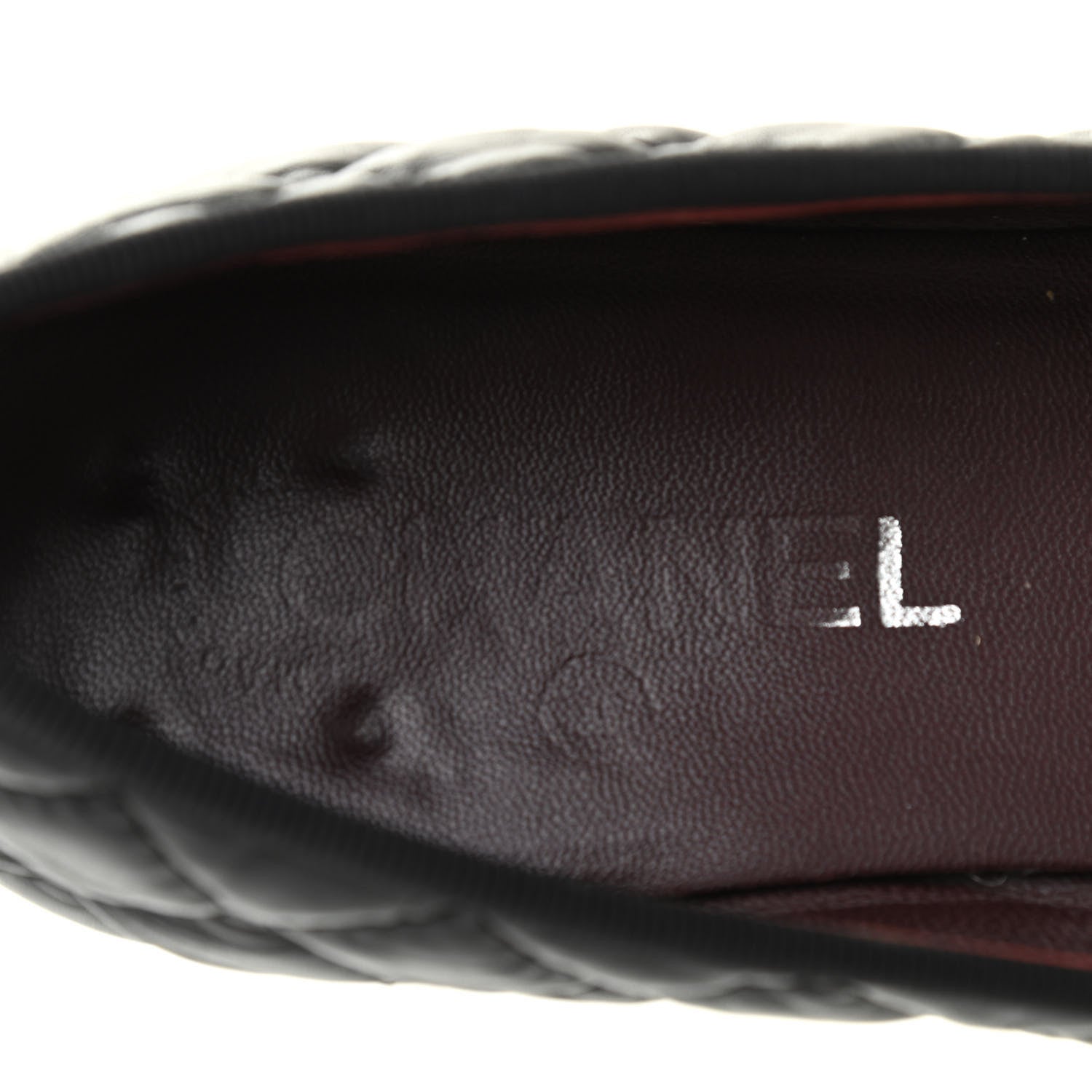 Chanel Aged Calfskin Quilted CC Cap Toe Ballerina Flats 37.5 Black 7 of 10