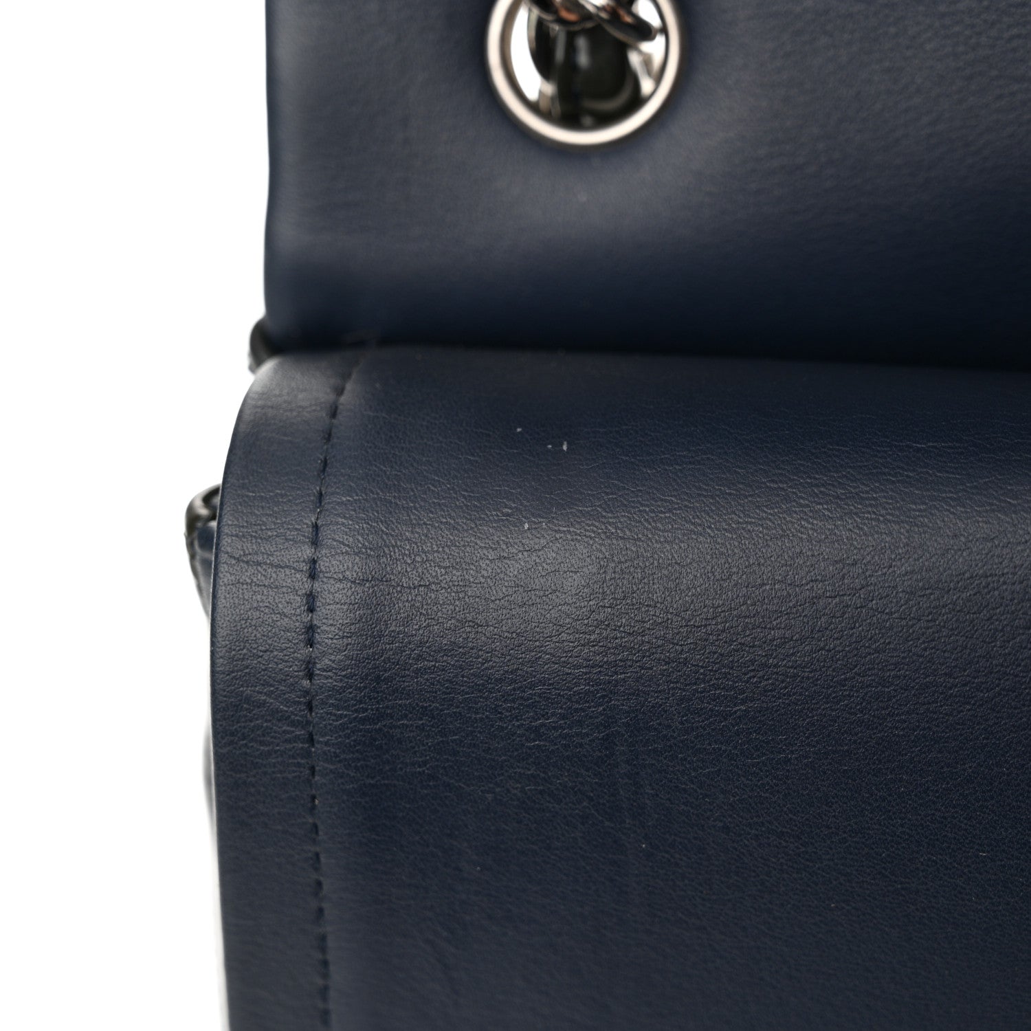 Chanel Patent Chevron Quilted Jumbo Double Flap Navy 14 of 18