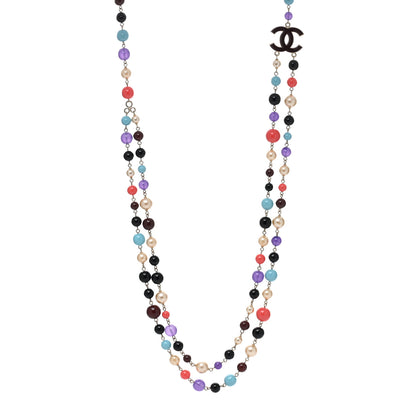 Chanel Beaded Pearl CC Long Strand Necklace Multi 1 of 6