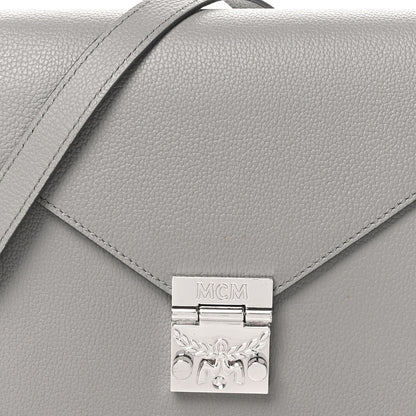 MCM Grained Calfskin Patricia Park Avenue Crossbody Bag Arch Grey 9 of 11