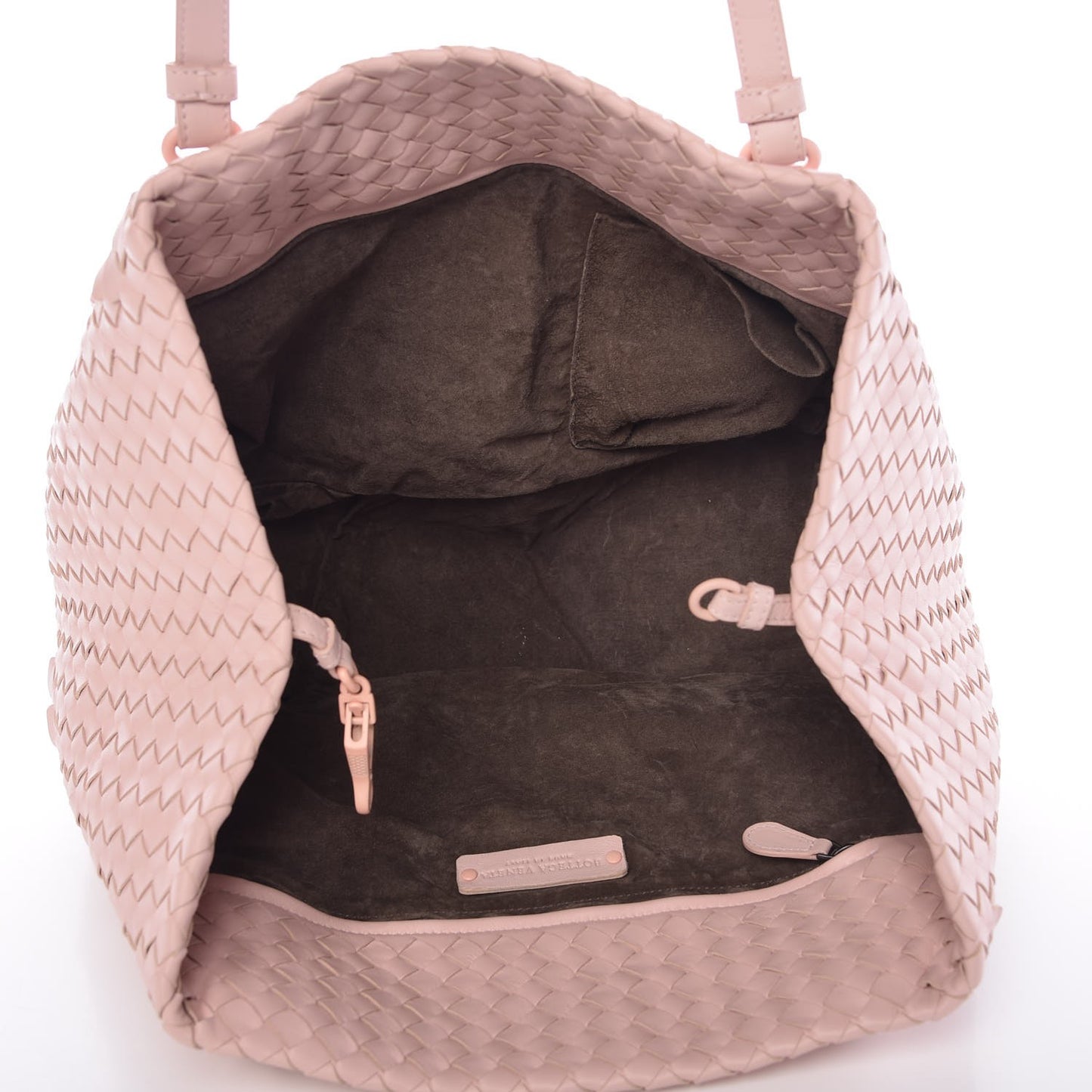 Nappa Intrecciato Ruffle Tote Petal Pink