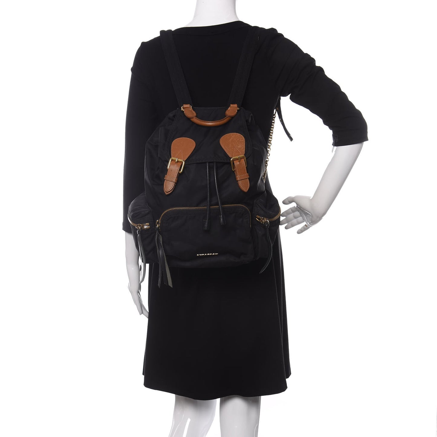 Nylon Medium Rucksack Backpack Black