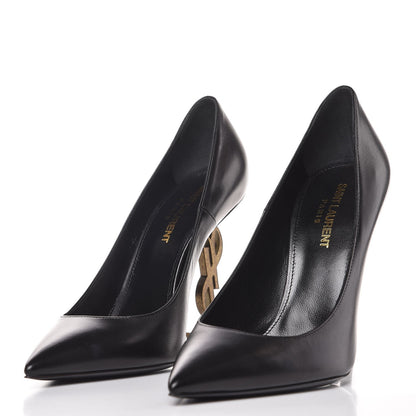 Saint Laurent Calfskin Opyum 100 Pumps 37 Black Gold 3 of 9