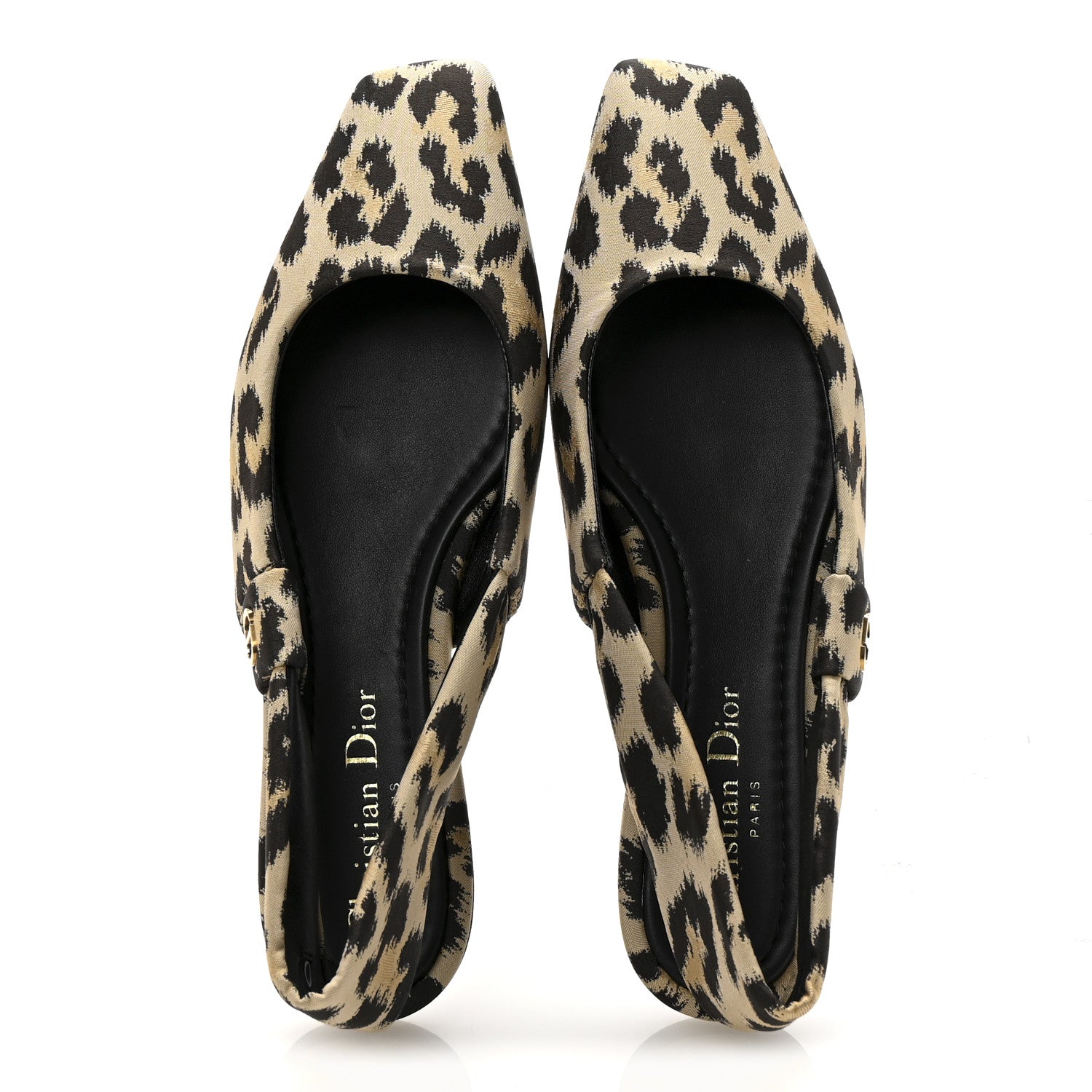 靴 Christian Dior Mizza Slingback Flat Christian Dior Nylon Leopard Print Mizza Slingback Flat 36 Beige