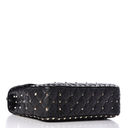 Valentino Garavani Lambskin Medium Rockstud Spike Shoulder Bag Black 4 of 15