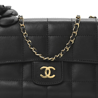 Chanel Lambskin Quilted Mini Chocolate Bar Camellia Flap Black 14 of 19