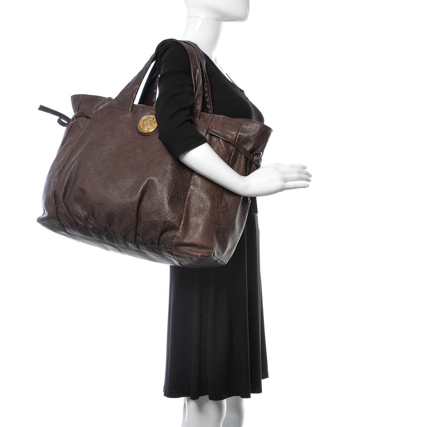 Guccissima Large Hysteria Tote Brown