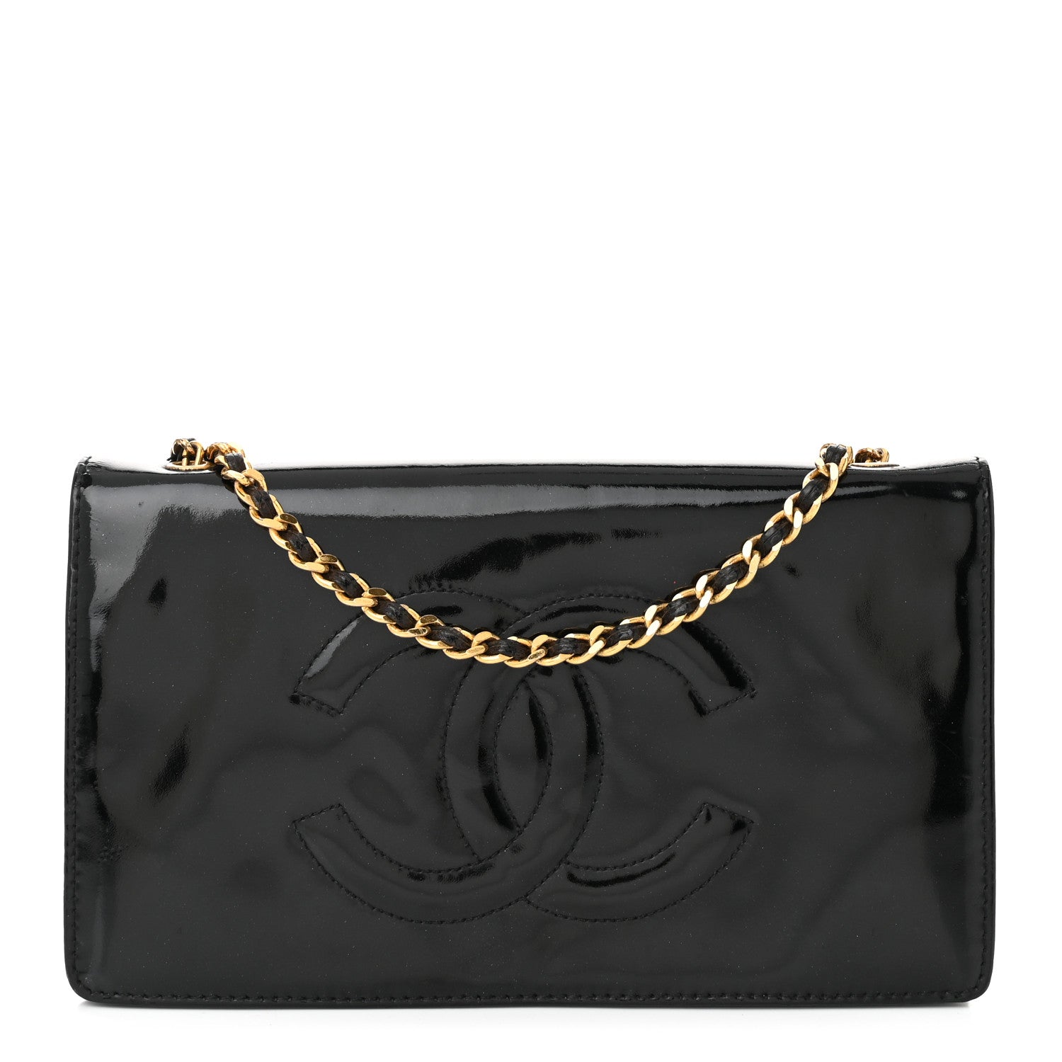 Chanel Patent Timeless CC Wallet On Chain WOC Black 1 of 10