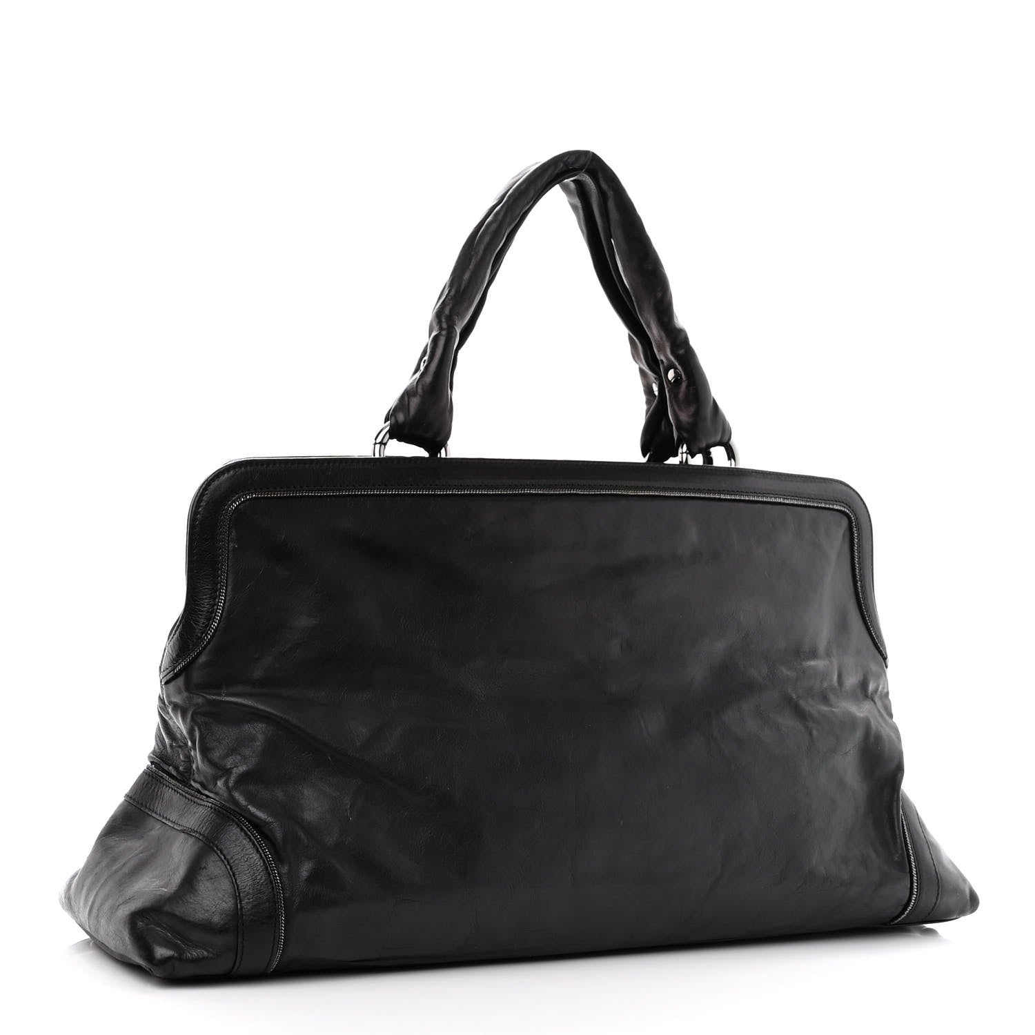Chanel Lambskin East West Soho Shopper Black 3 of 11