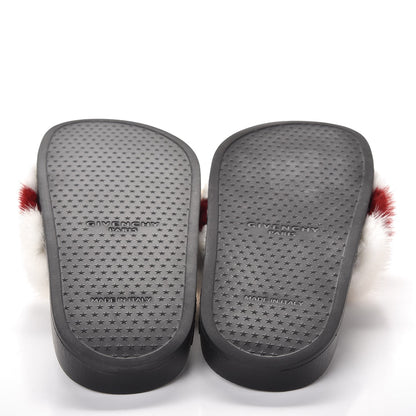 Givenchy Mink Rubber Slide Sandals 38 White Red 6 of 12