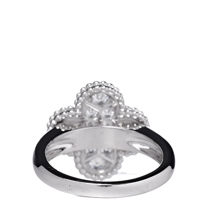 Van Cleef & Arpels 18K White Gold Diamond Vintage Alhambra Ring 49 5 4 of 5
