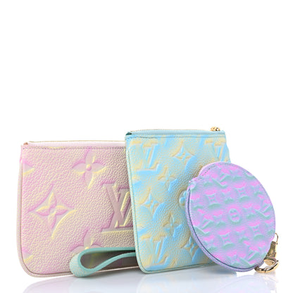 Louis Vuitton Empreinte Monogram Summer Stardust Trio Pouch Pink Water Green Lilas 3 of 8