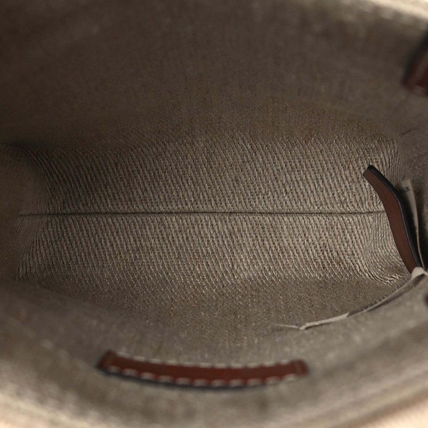 Cotton Calfskin Mini Woody North South Ribbon Tote White Brown
