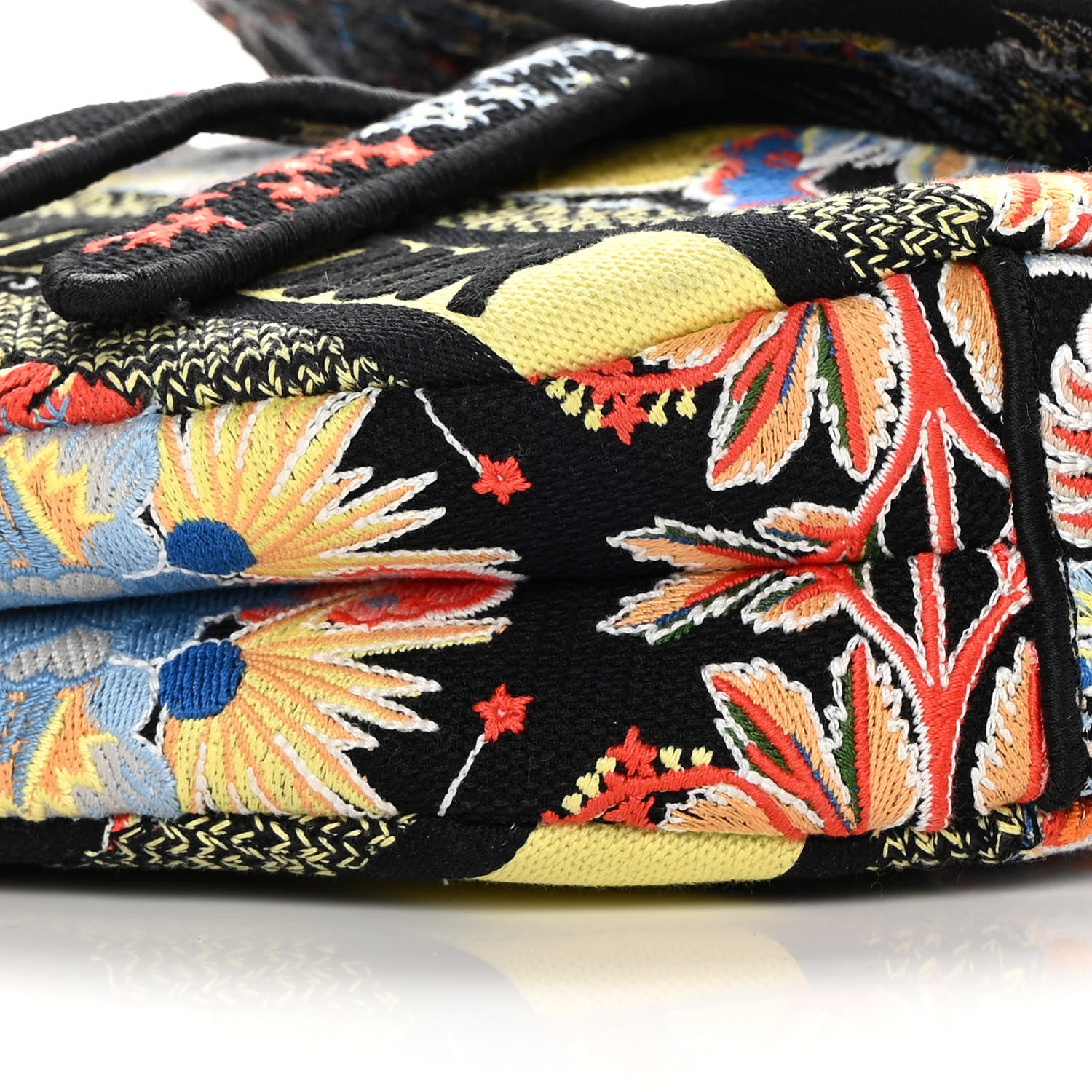 Christian Dior Canvas Embroidered Zodiac Fantastico Saddle Bag Black Multicolor 10 of 10