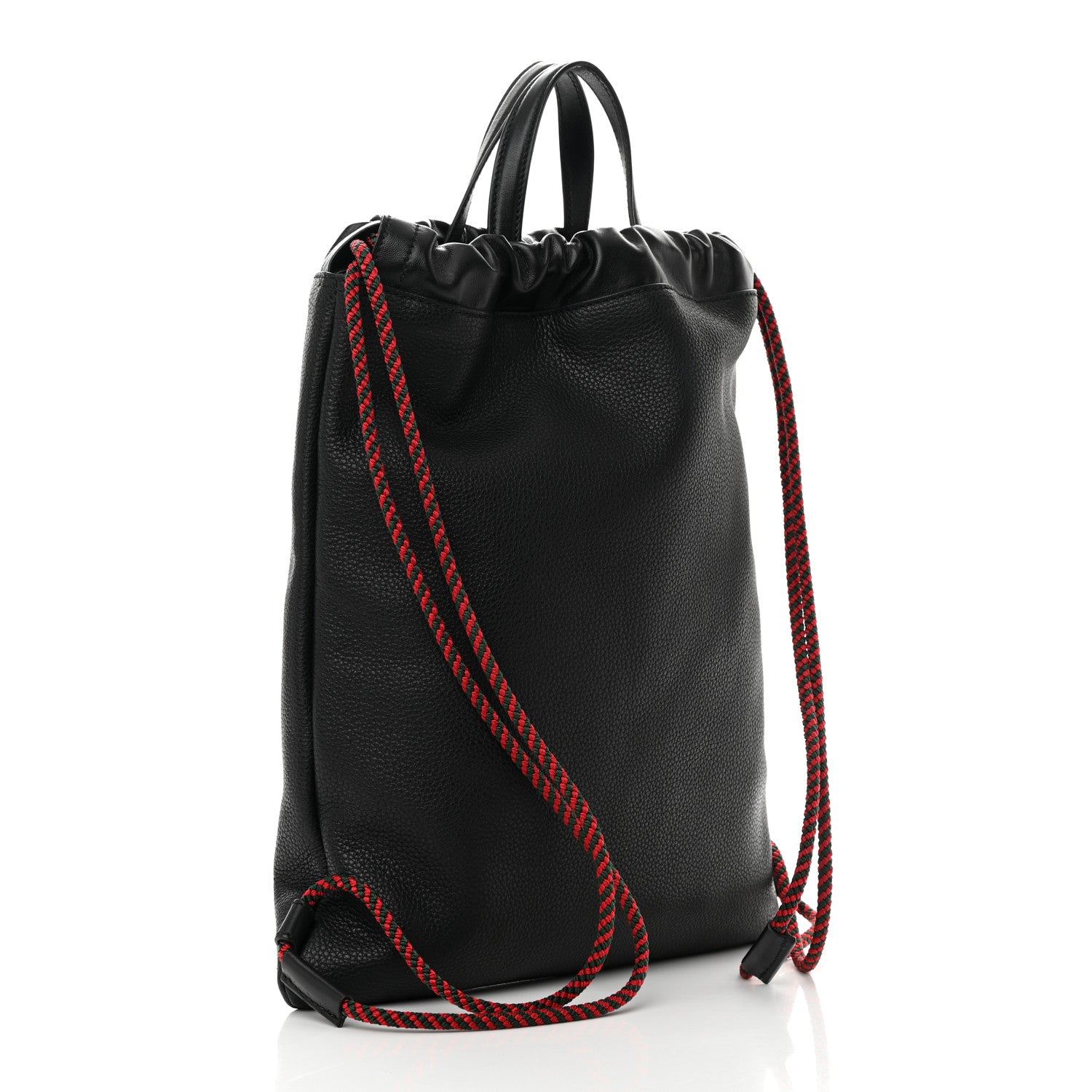 Gucci Calfskin Logo Drawstring Backpack Black 4 of 11