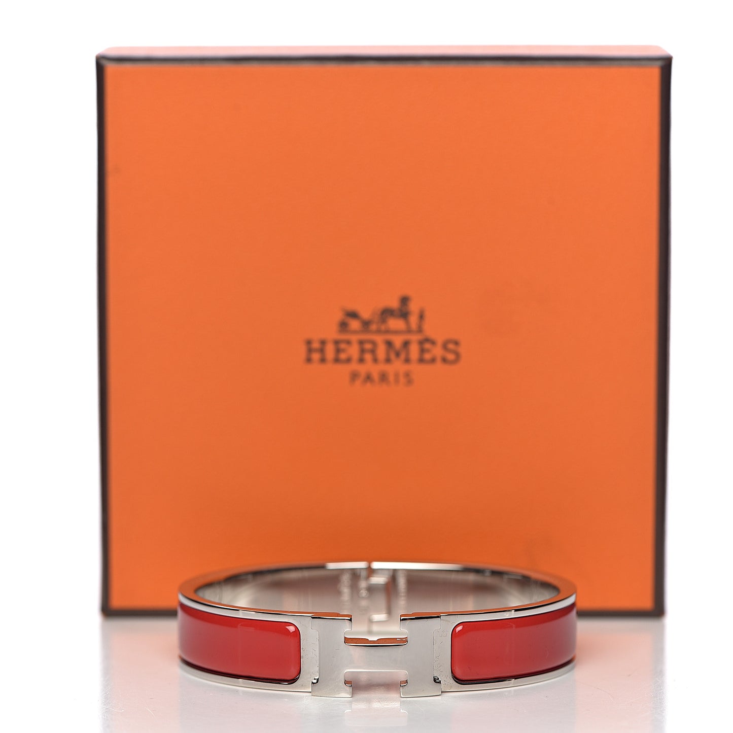 Enamel Narrow Clic Clac H Bracelet PM Red