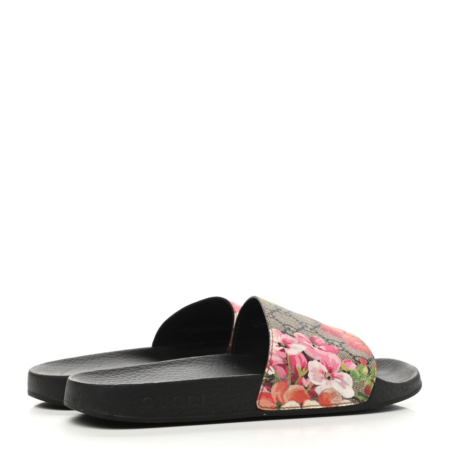 Gucci GG Supreme Monogram Blooms Slide Sandals 38 Beige Multicolor 4 of 10