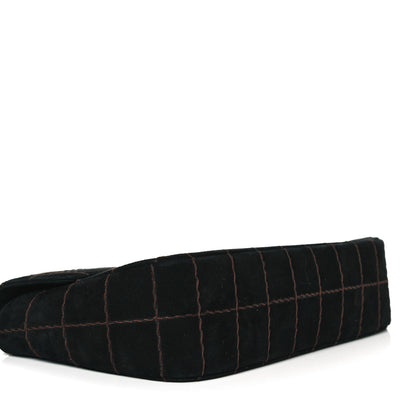 Chanel Suede Square Double Stitch Flap Black 3 of 7