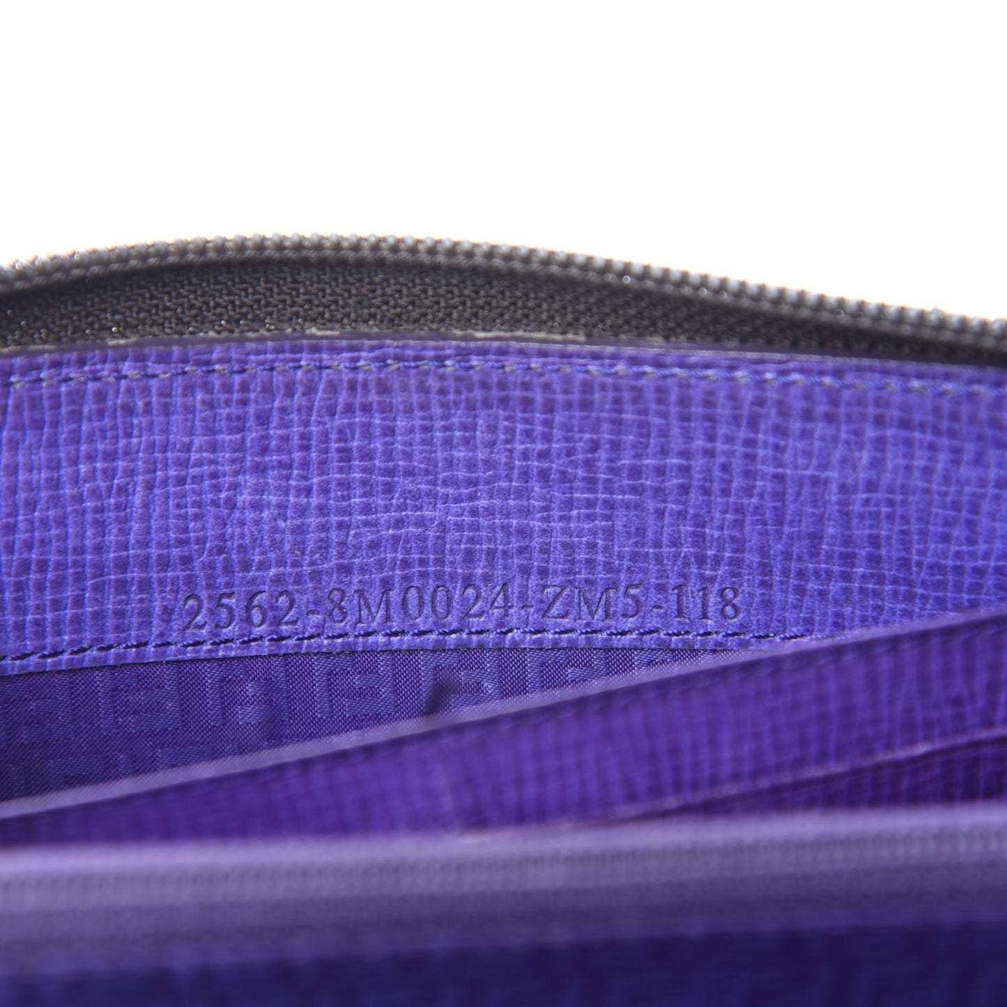 Zucca Spalmati Vitello Elite Zip Around Wallet Tobacco Viola