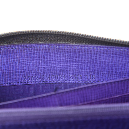 Fendi Zucca Spalmati Vitello Elite Zip Around Wallet Tobacco Viola 9 of 9