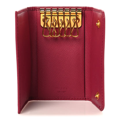 Prada Saffiano Metal 6 Key Holder Ibisco 5 of 7