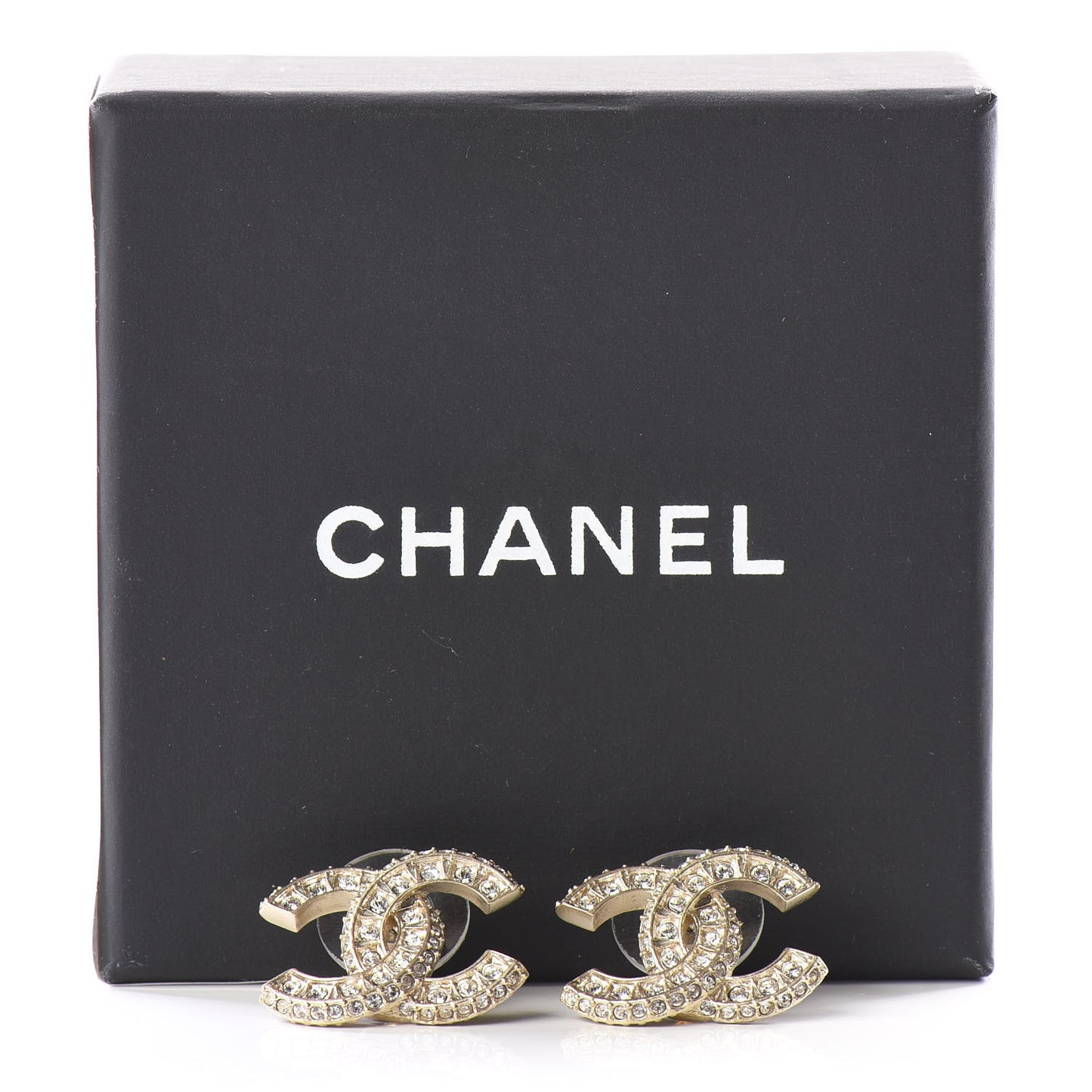 Crystal Timeless CC Earrings Light Gold