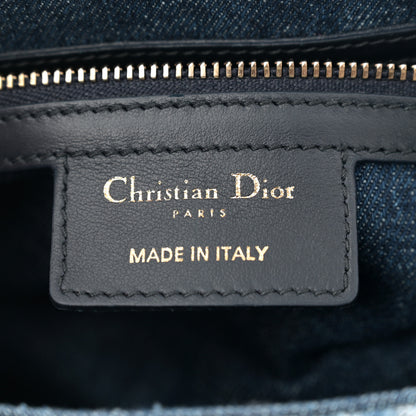 Christian Dior Denim Oblique Jacquard Saddle Bag With Strap Blue 6 of 10