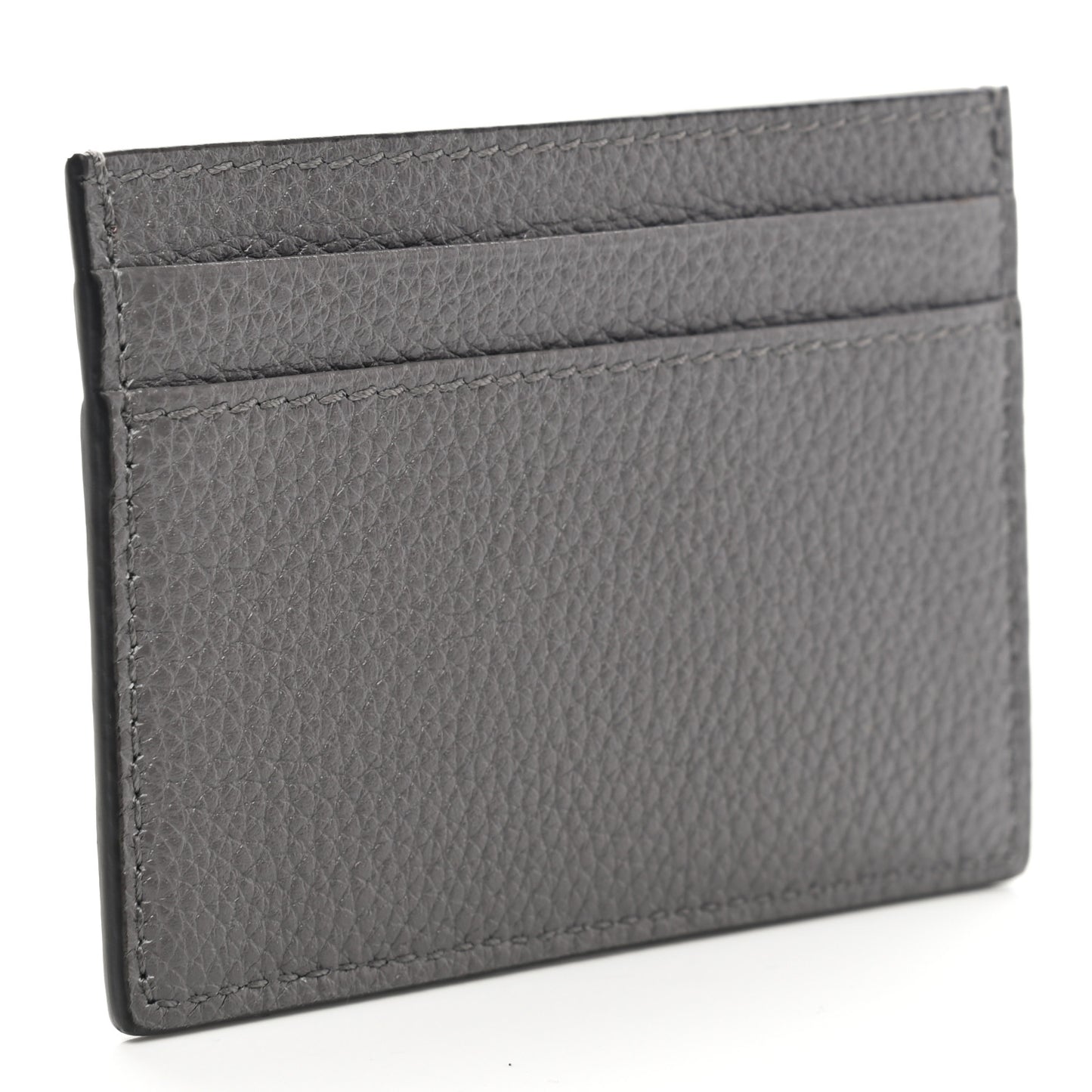 Grainy Calfskin Zumi Card Holder Dusty Grey