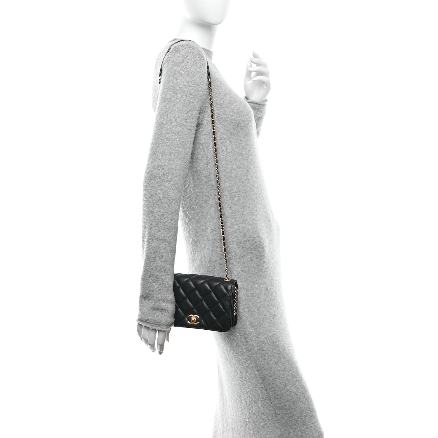 Chanel Lambskin Quilted CC Chain Flap Black 2 of 11