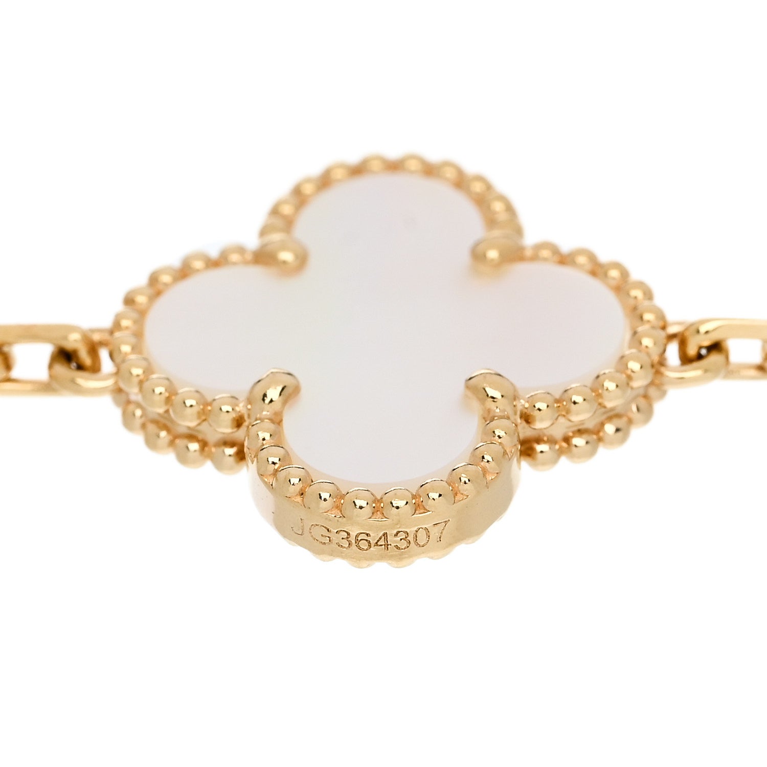 Van Cleef & Arpels 18K Yellow Gold Mother of Pearl 5 Motifs Vintage Alhambra Bracelet 3 of 5