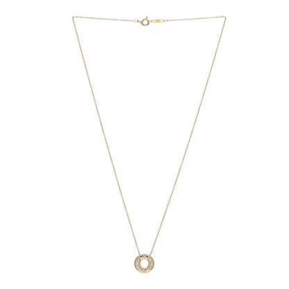 Tiffany 18K Yellow Gold Platinum Diamond .15ct Etoile Circle Pendant Necklace 2 of 4