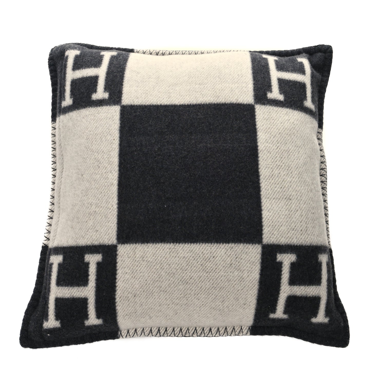 Wool Cashmere Avalon Pillow PM Ecru Gris Fonce