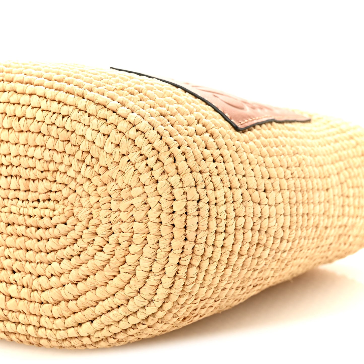 Calfskin Raffia Paulas Ibiza Pochette Bag Natural Tan
