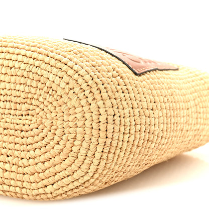 Loewe Calfskin Raffia Paulas Ibiza Pochette Bag Natural Tan 10 of 10