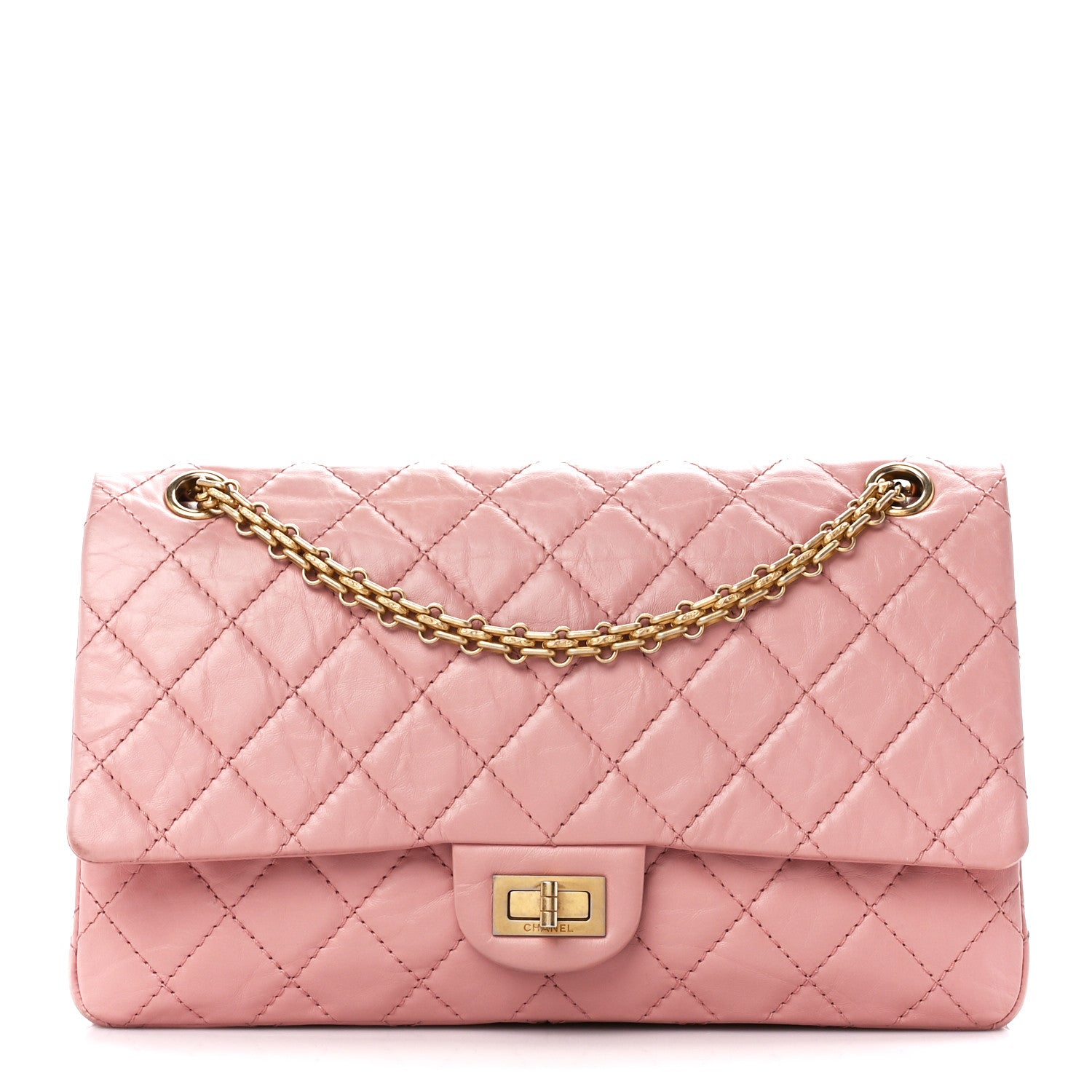 Chanel Aged Calfskin Quilted 2.55 Reissue 226 Flap Pink 1 of 13