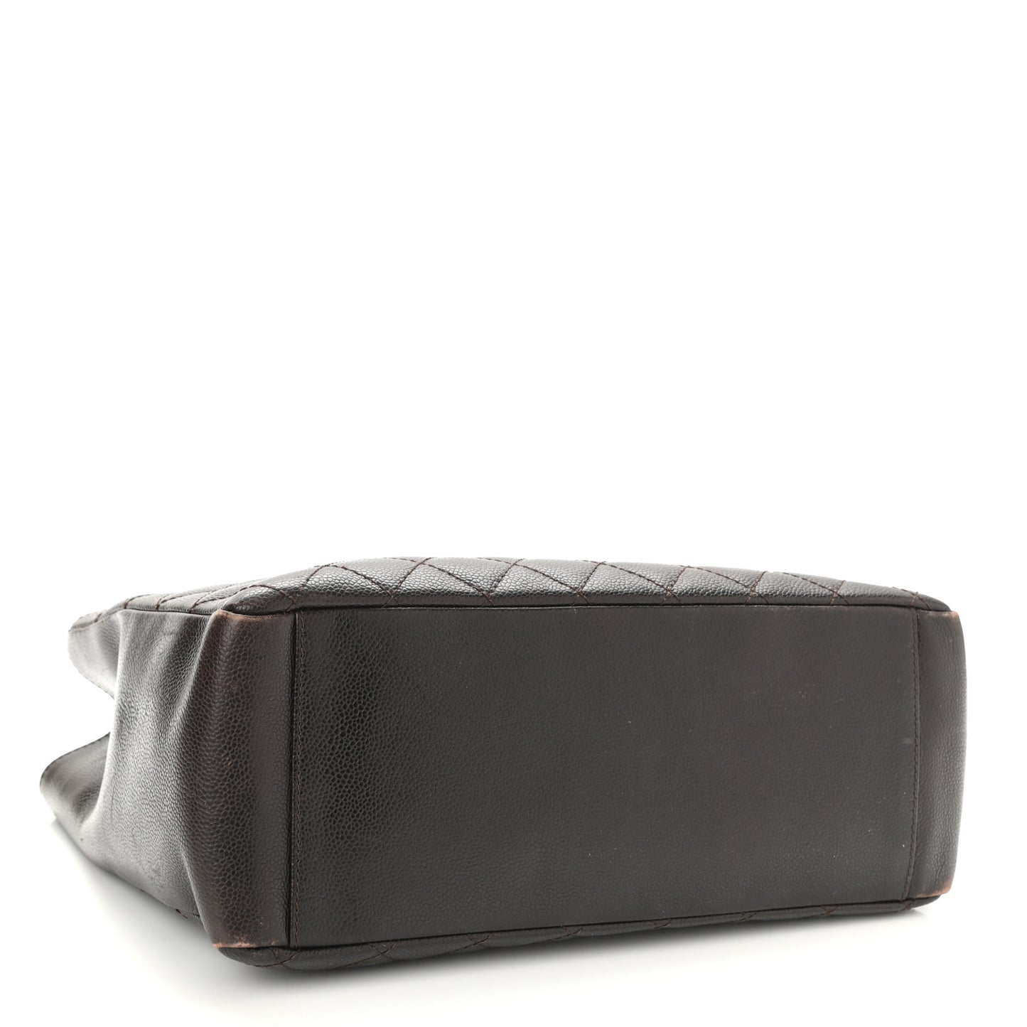 Caviar Quilted Grand Shopping Tote GST Dark Brown