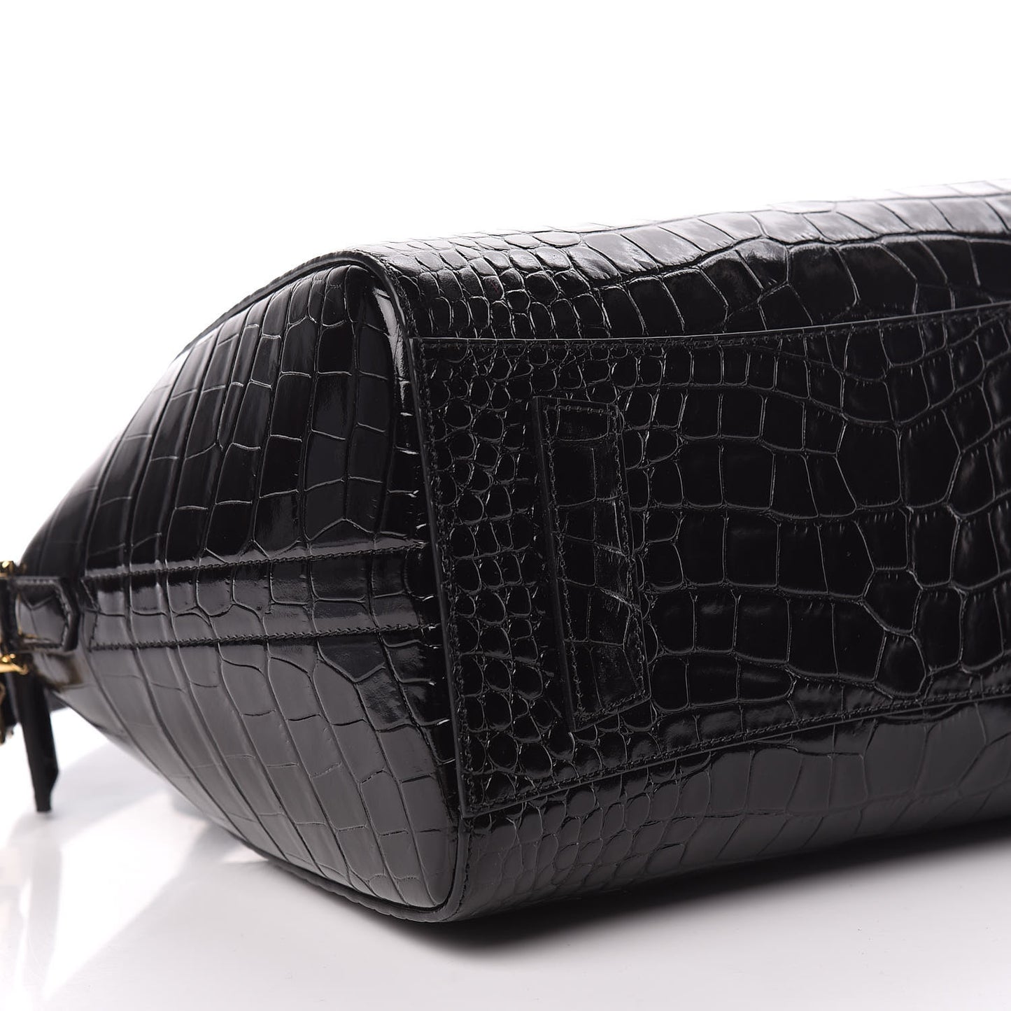 Calfskin Crocodile Embossed Small Antigona Black