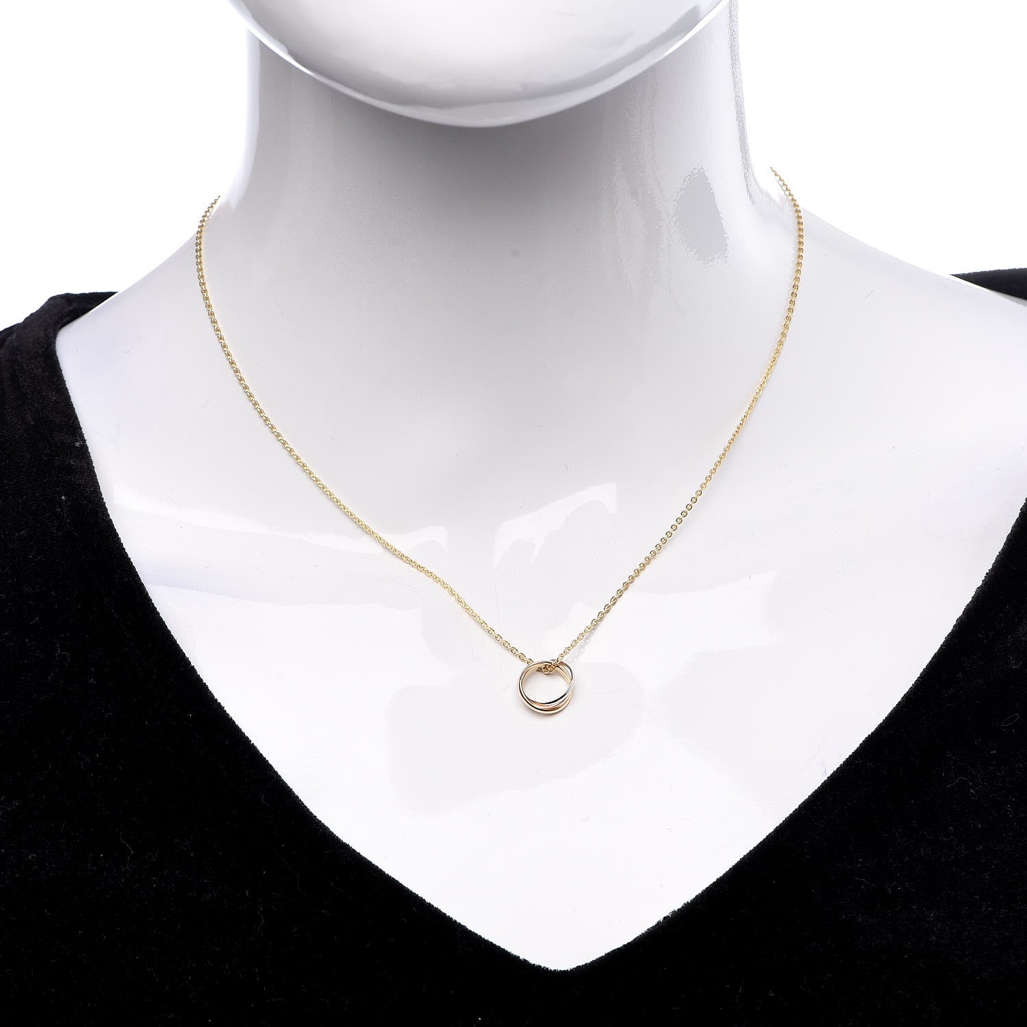 Cartier 18K Pink Yellow White Gold Baby Trinity Pendant Necklace 2 of 7