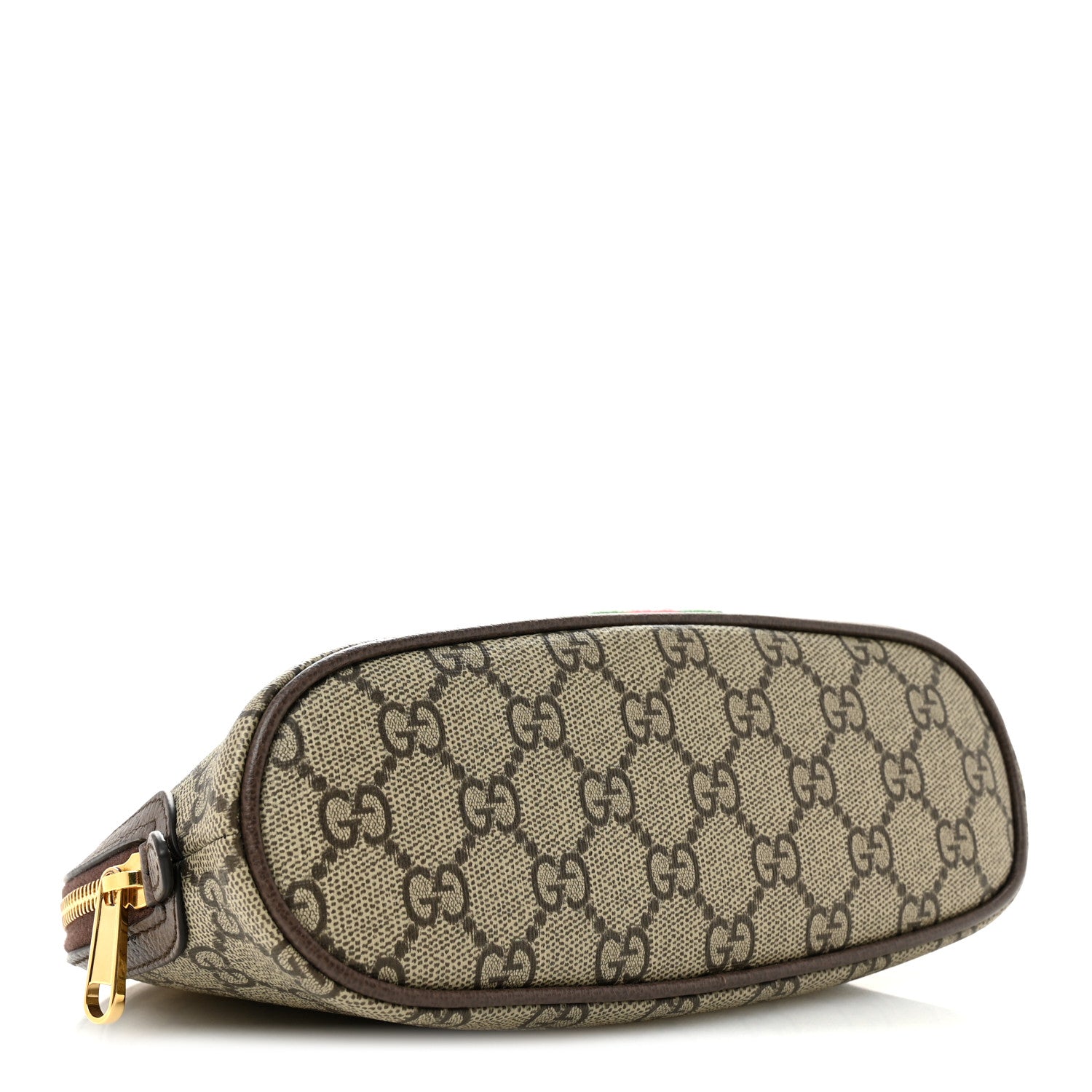 Gucci GG Supreme Monogram Textured Calfskin Web Large Ophidia Cosmetic Case Beige Ebony New Acero 4 of 7